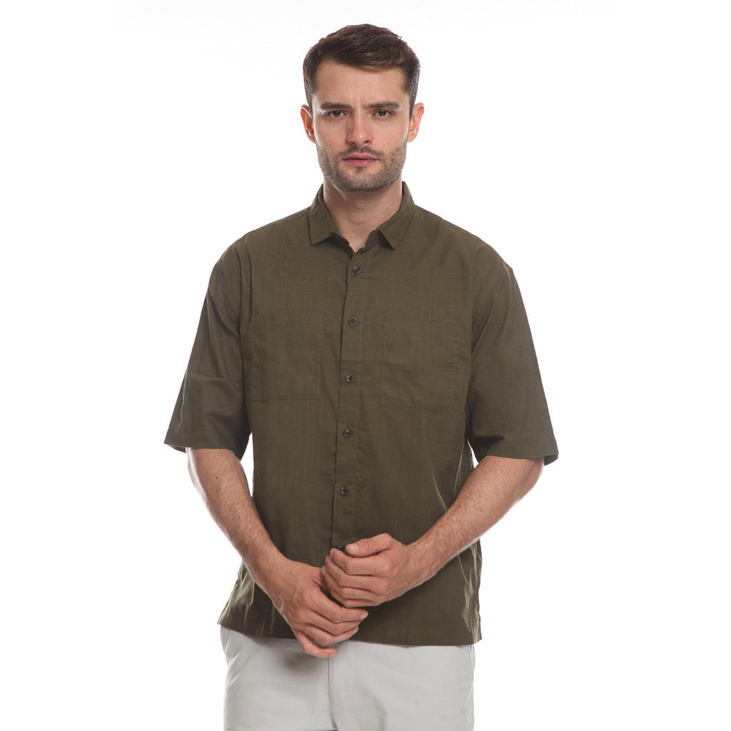 Men's Top By MOC Kemeja Pria Basic Polos Pendek Boxy Fit Monza Best Seller