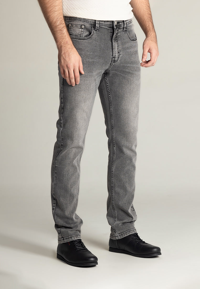 MOC - Celana Panjang Denim Pria Barcelona - Dark Grey