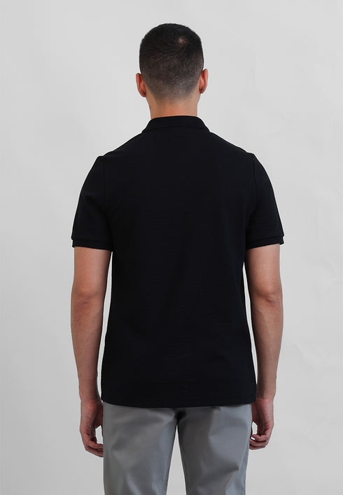 MOC Kaos Polo Lengan Pendek Pria LEO - BLACK