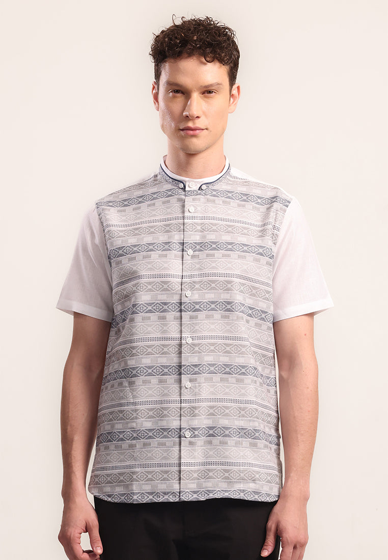 MOC Kemeja Koko Lengan Pendek Pria Hadab - Grey