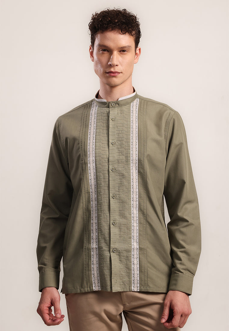 MOC Kemeja Koko Lengan Panjang Pria Jannah - Olive