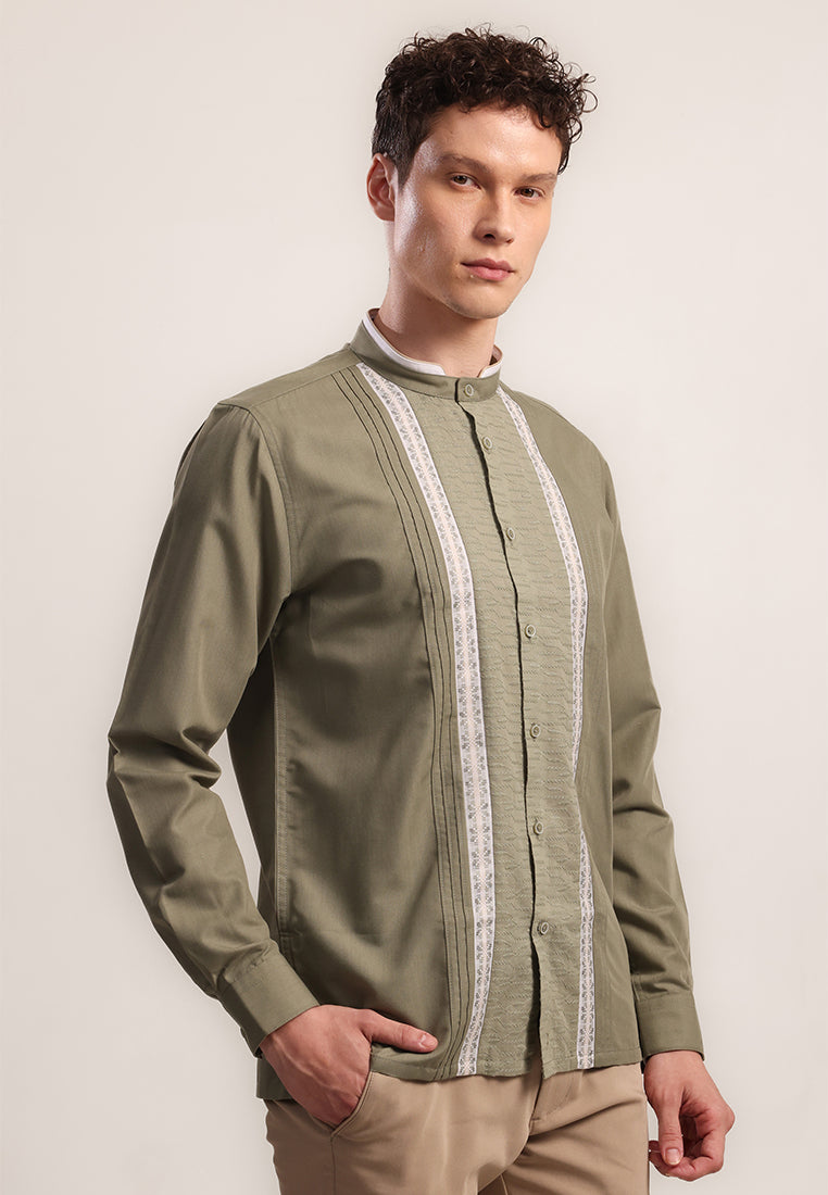 MOC Kemeja Koko Lengan Panjang Pria Jannah - Olive