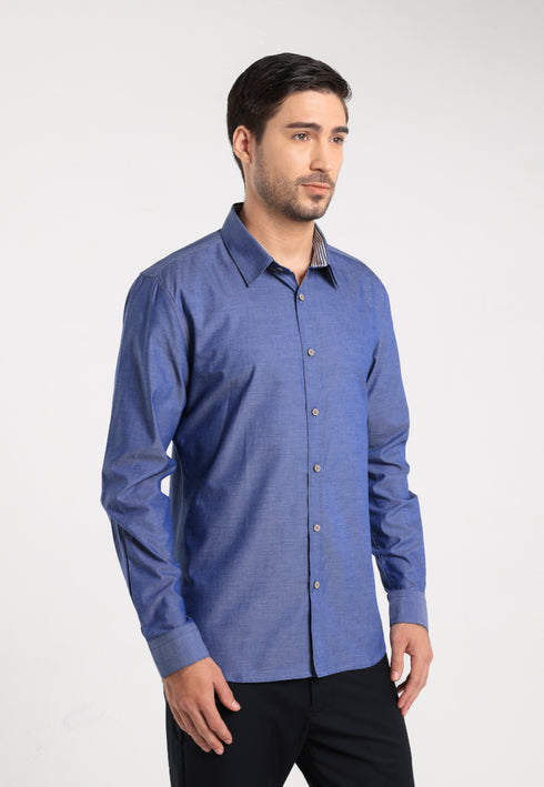 MOC Kemeja Lengan Panjang Pria Jansen - Navy