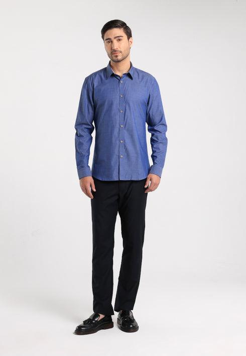 MOC Kemeja Lengan Panjang Pria Jansen - Navy
