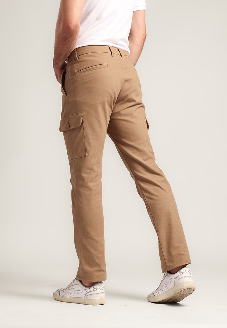 MOC - Celana Panjang Cargo Polos Pria Zico - Brown Light