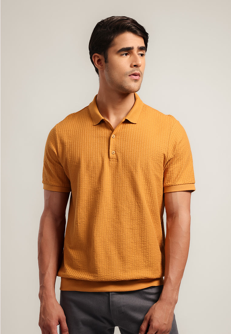 MOC - Kaos Polo Polos Pria Lengan Pendek Andres - Mustard