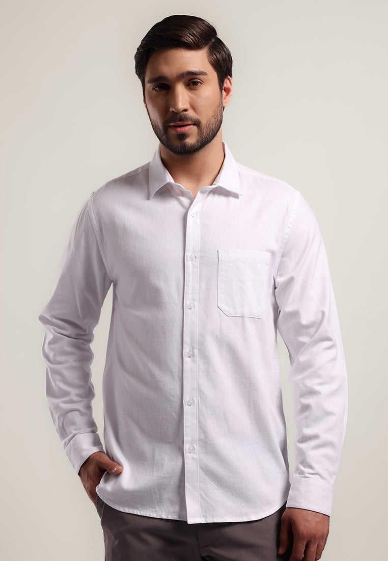 MOC - Kemeja Lengan Panjang DUSTIN - White