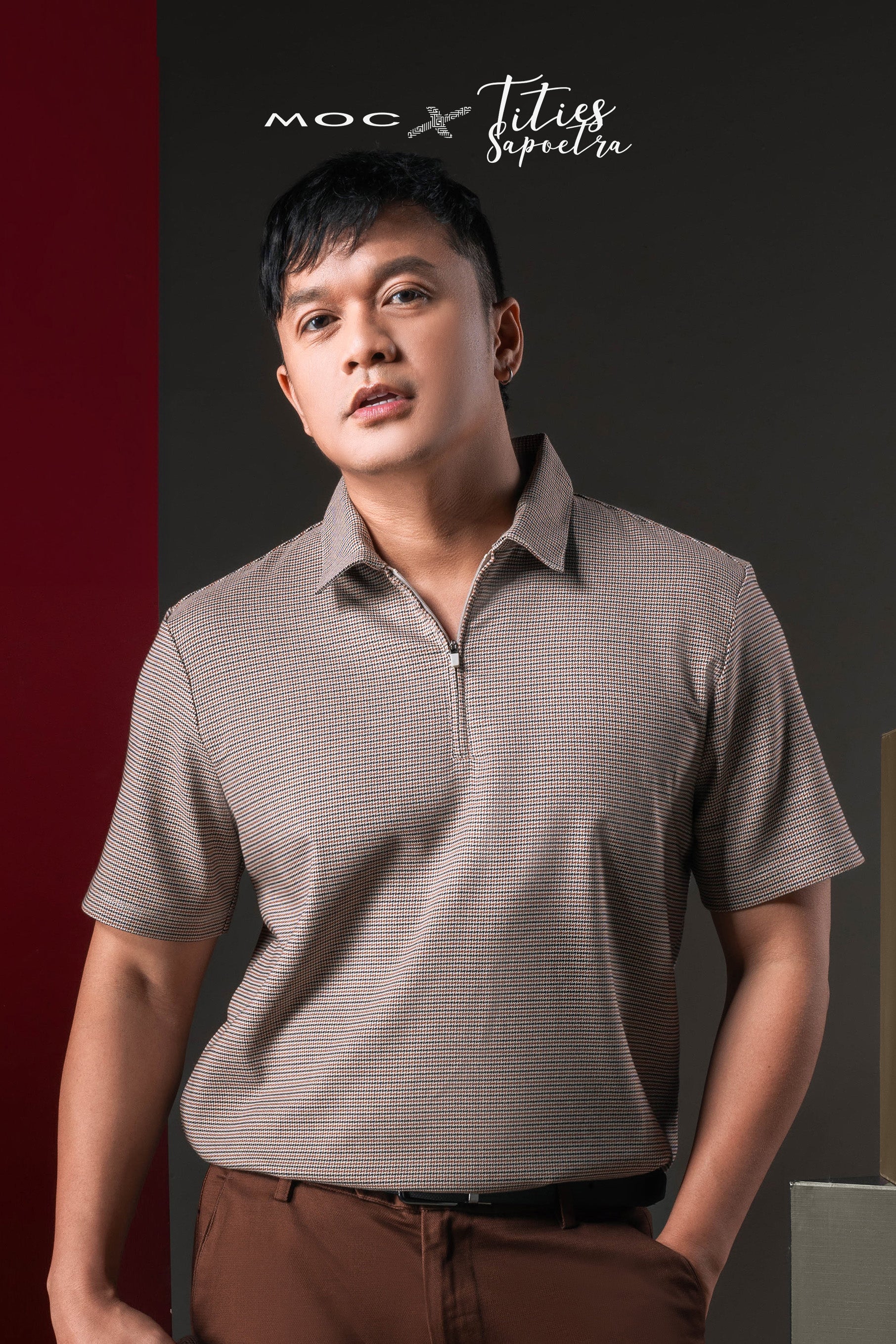 MOC x Tities Sapoetra - Kaos Polo Lengan Pendek Richard - Beige