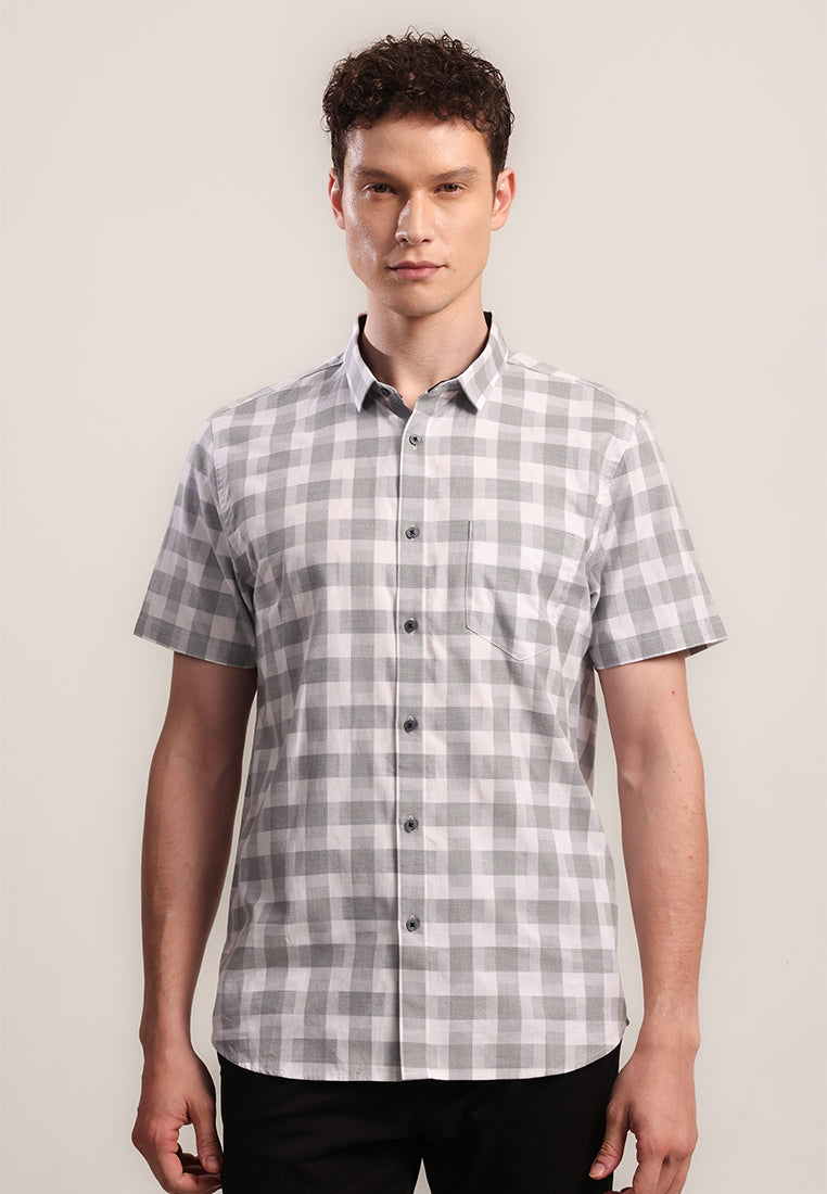 MOC Kemeja Lengan Pendek Pria Gerard - Grey