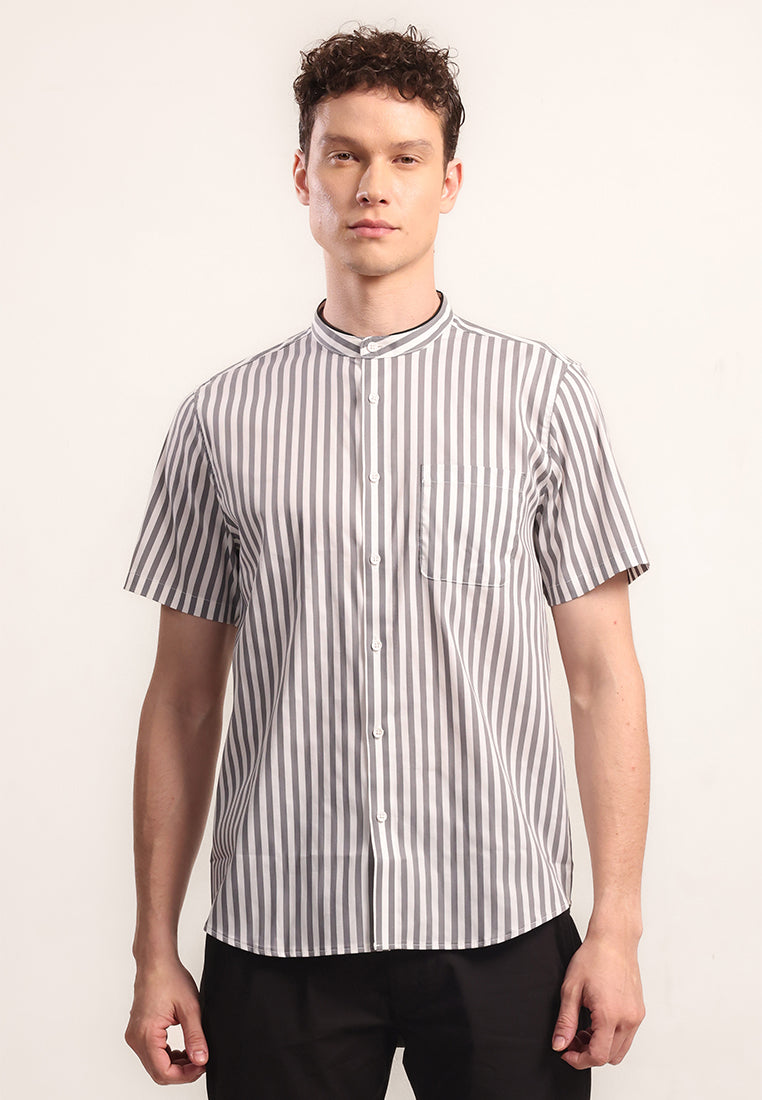 MOC - Kemeja Shanghai Lengan Pendek Pria Rashid - Grey