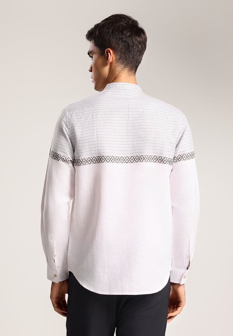 Men's Top Kemeja Koko Lengan Panjang Pria Chafiq - White