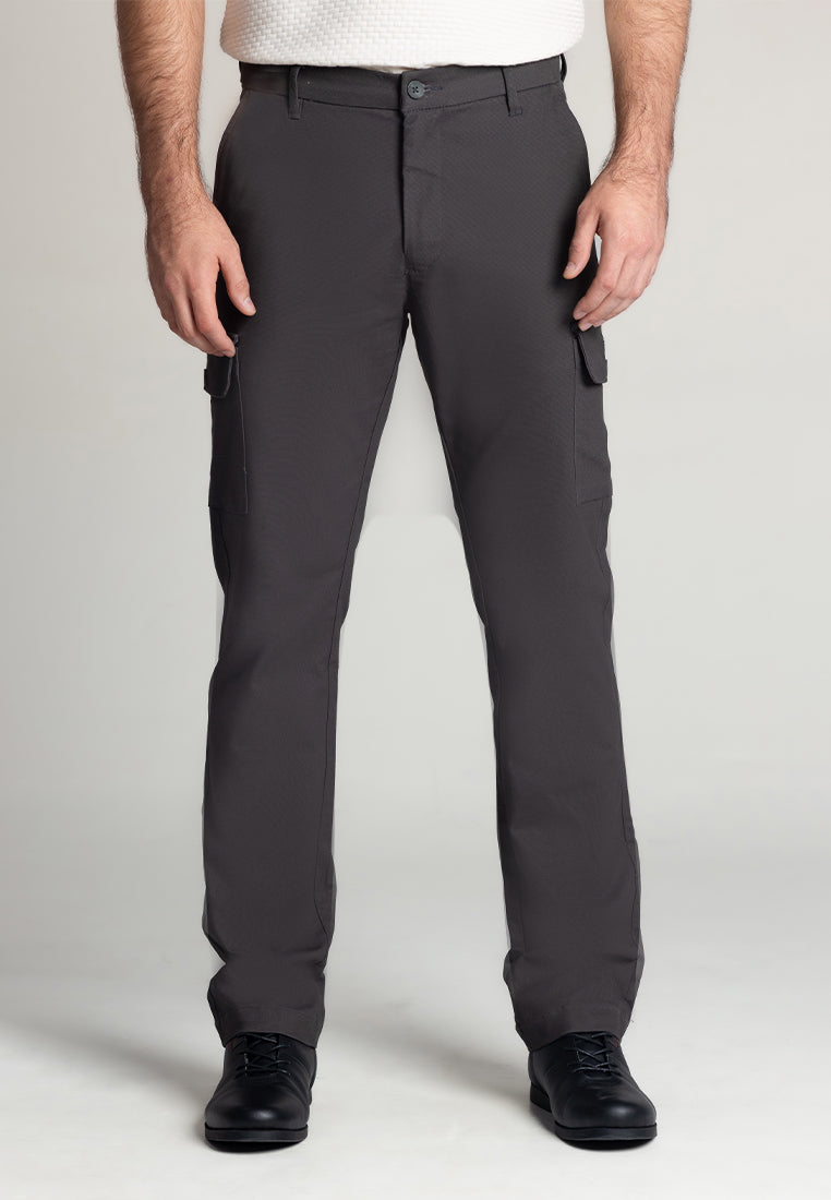 MOC - Celana Panjang Cargo Polos Pria Zico - Dark Grey