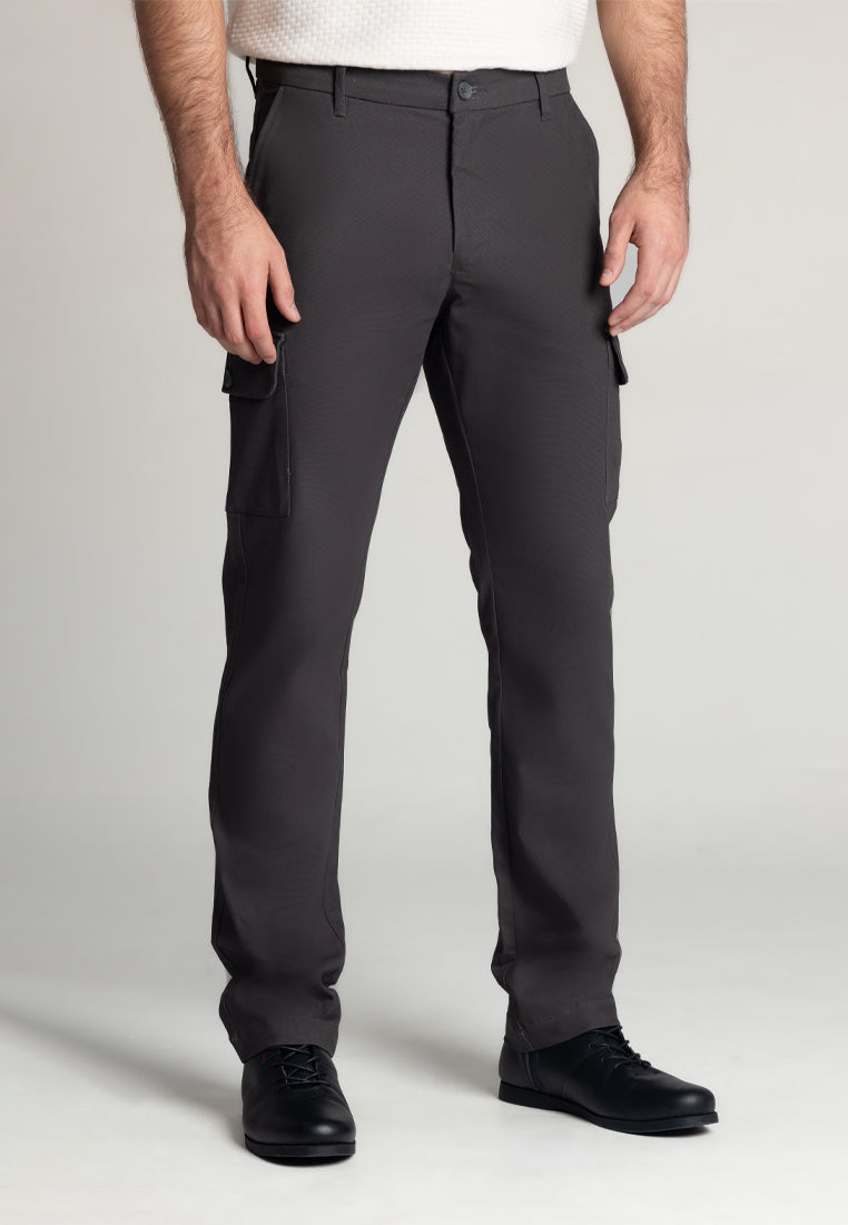 MOC - Celana Panjang Cargo Polos Pria Zico - Dark Grey