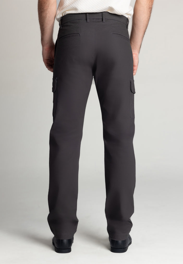 MOC - Celana Panjang Cargo Polos Pria Zico - Dark Grey