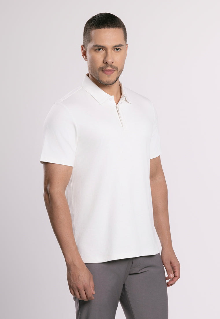 MOC - Kaos Polo Pria Lengan Pendek Ciro - White