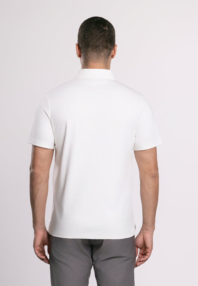 MOC - Kaos Polo Pria Lengan Pendek Ciro - White