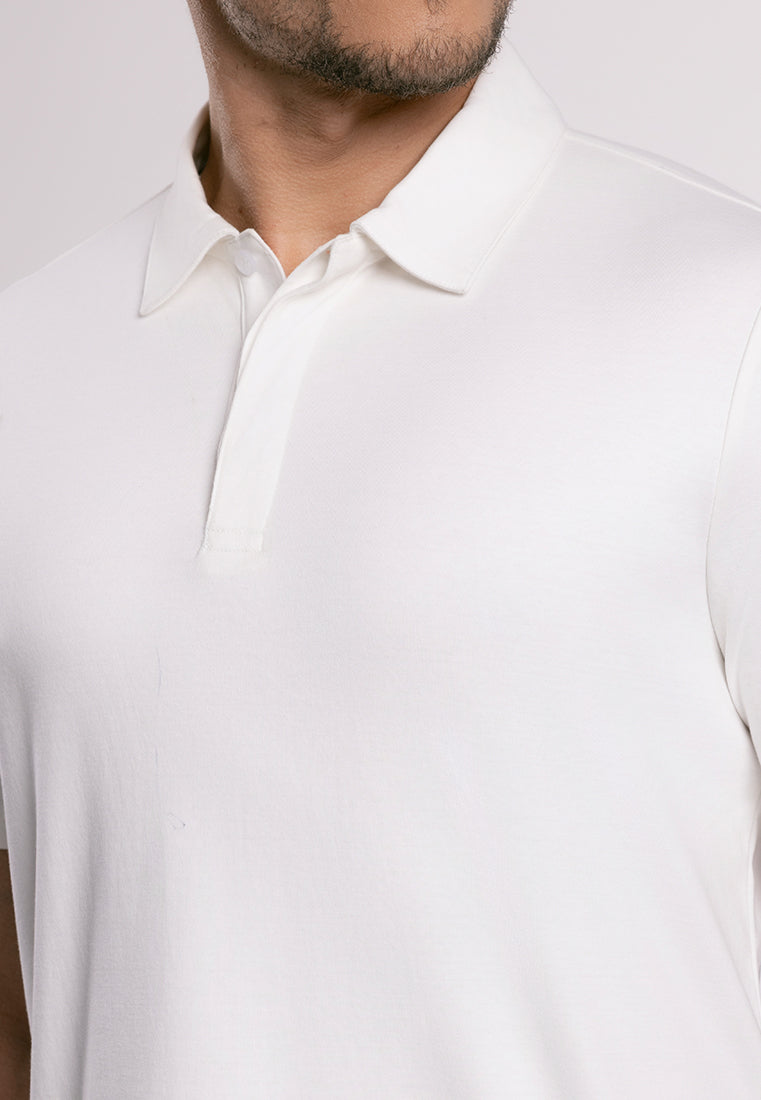 MOC - Kaos Polo Pria Lengan Pendek Ciro - White