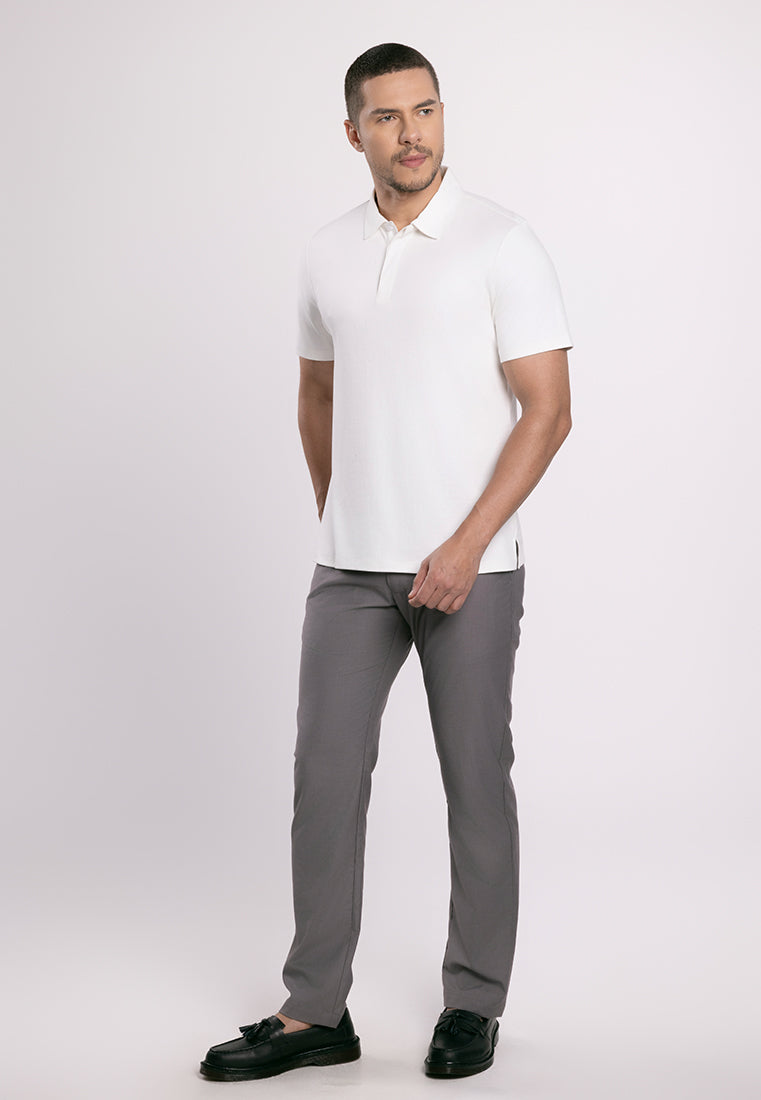 MOC - Kaos Polo Pria Lengan Pendek Ciro - White