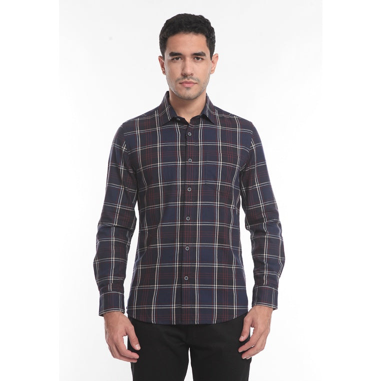 Men's Top By MOC Kemeja Pria Flannel Panjang Slim Fit Scotlio Best Seller