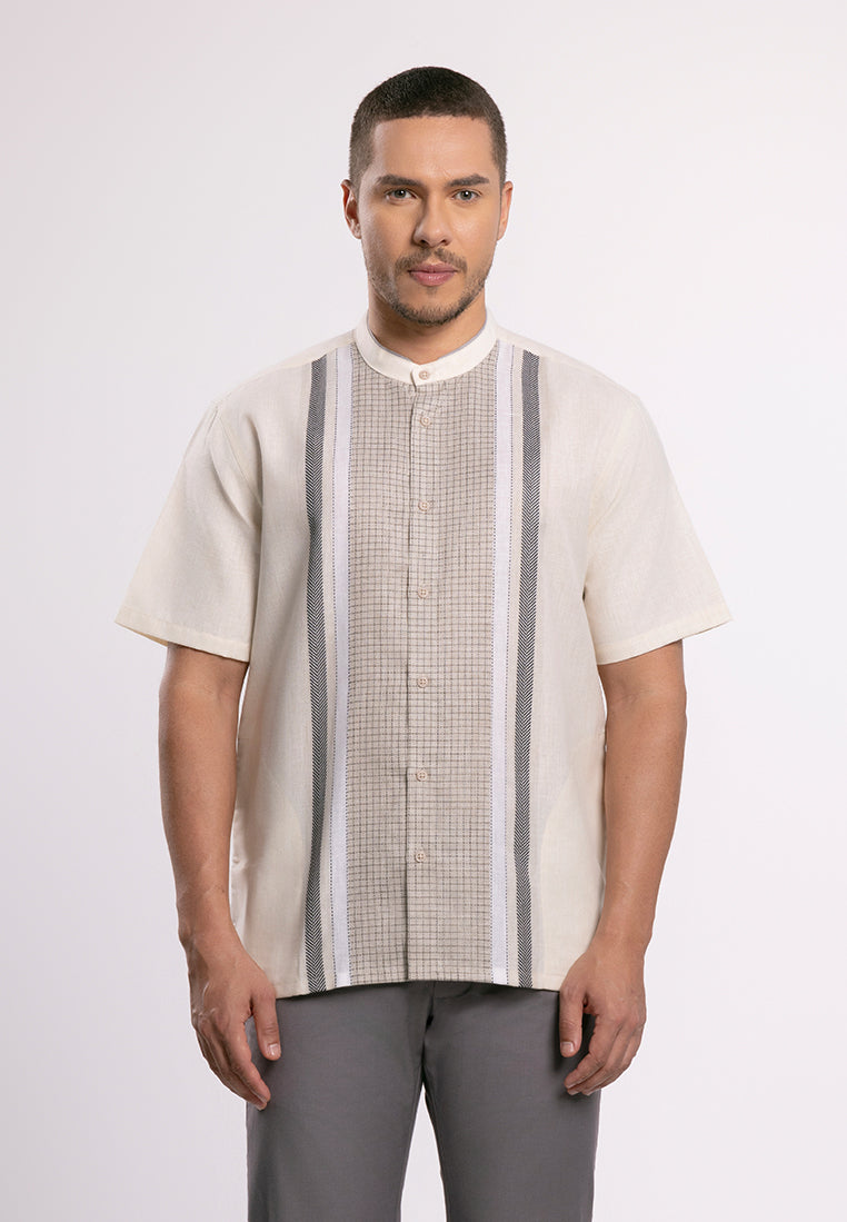 Men's Top by MOC Kemeja Koko Lengan Panjang Pria BAFNISH - KHAKI