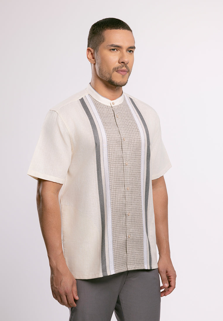 Men's Top by MOC Kemeja Koko Lengan Panjang Pria BAFNISH - KHAKI