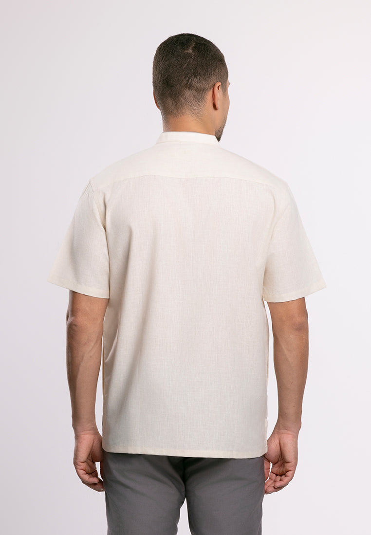 Men's Top by MOC Kemeja Koko Lengan Panjang Pria BAFNISH - KHAKI