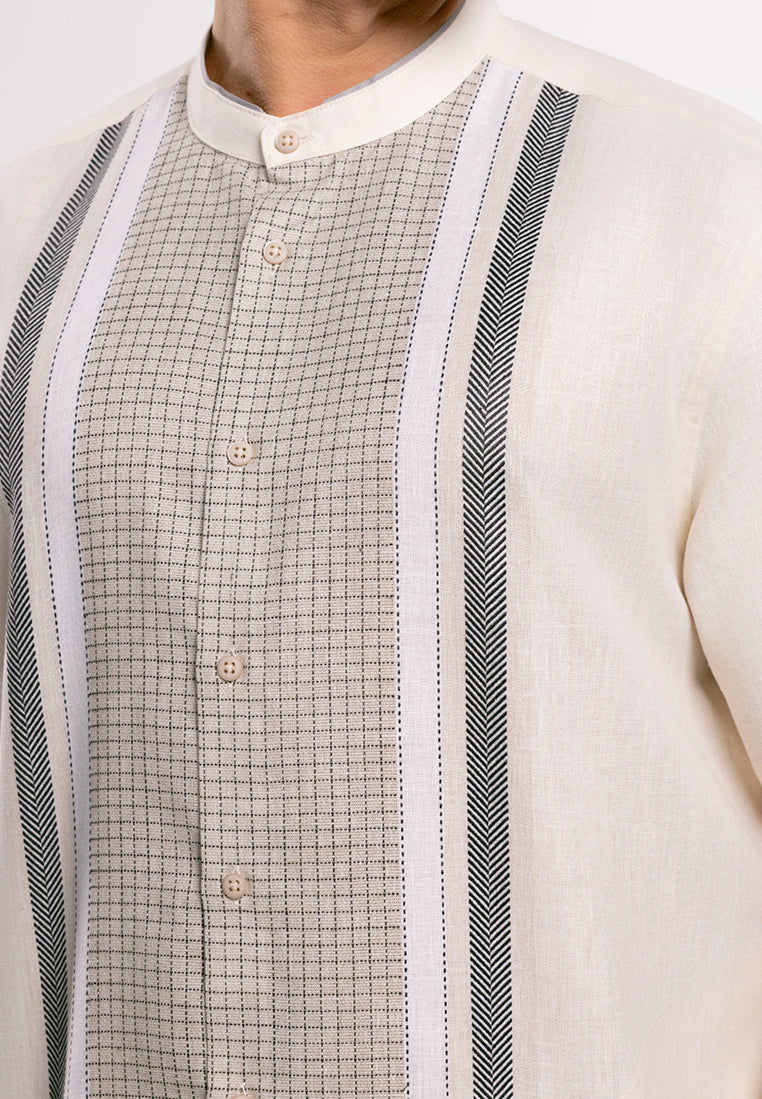 Men's Top by MOC Kemeja Koko Lengan Panjang Pria BAFNISH - KHAKI