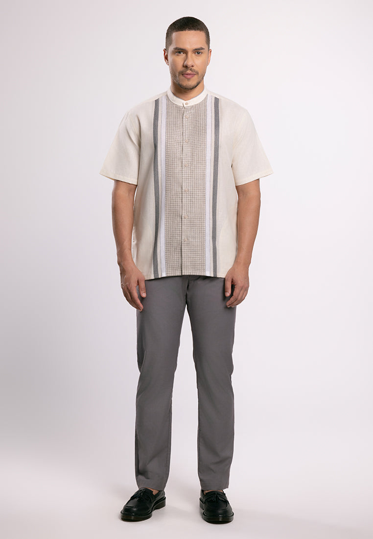 Men's Top by MOC Kemeja Koko Lengan Panjang Pria BAFNISH - KHAKI