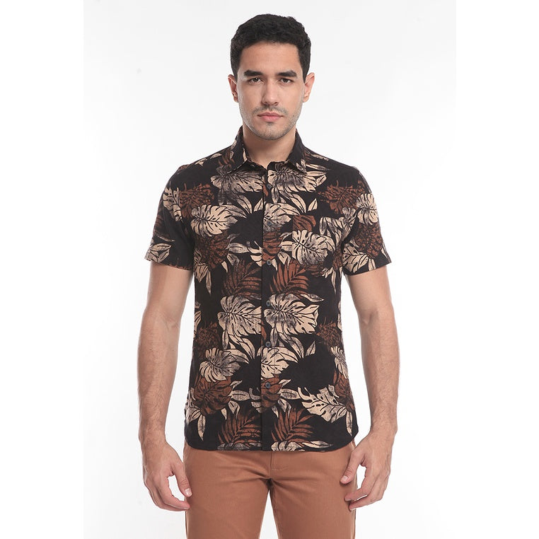 Men's Top By MOC Kemeja Pria Printing Pendek Slim Fit Thalimpo Best Seller