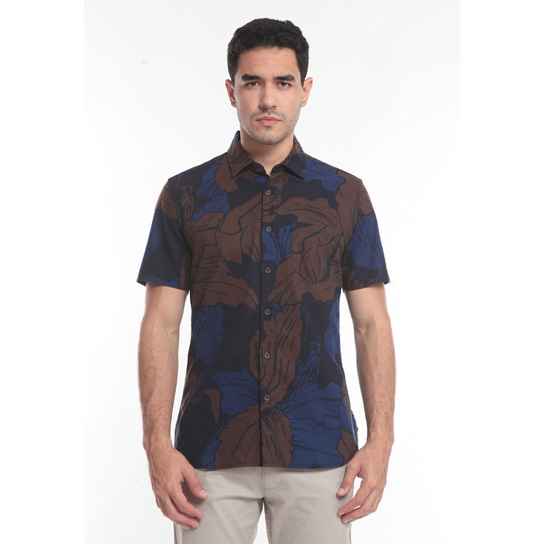 Men's Top By MOC Kemeja Pria Printing Pendek Slim Fit Thalimpo Best Seller