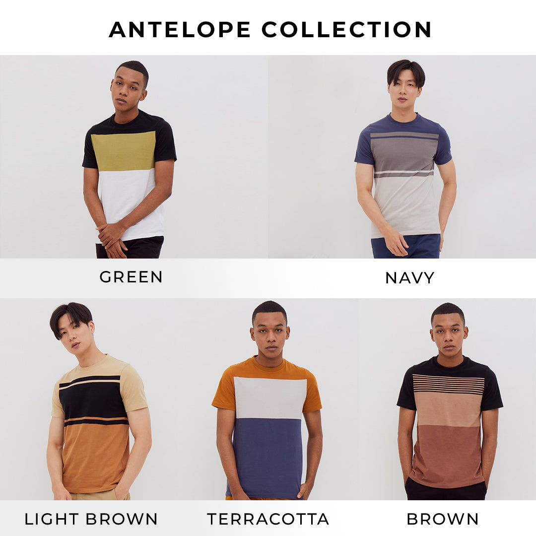 Men's Top by MOC T-Shirt Grafis Slim Fit Pendek ANTELOPE Best Seller