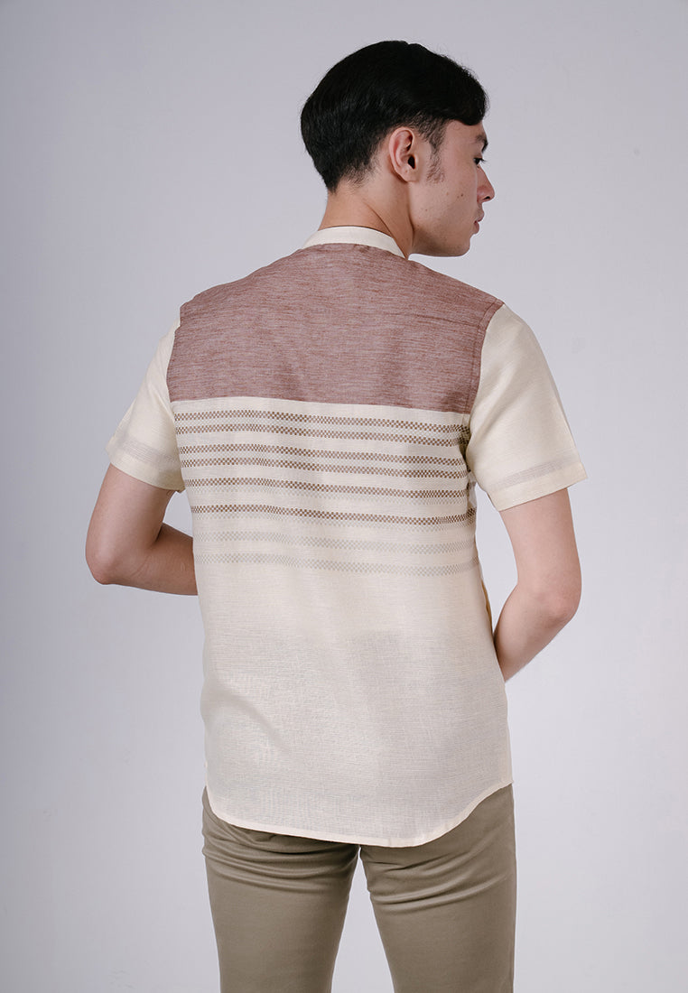 Men's Top by MOC Kemeja Koko Lengan Panjang Pria Adhara - Khaki