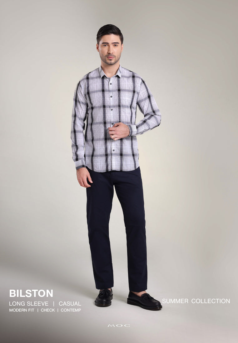 MOC Kemeja Lengan Panjang Pria BILSTON - WHITE