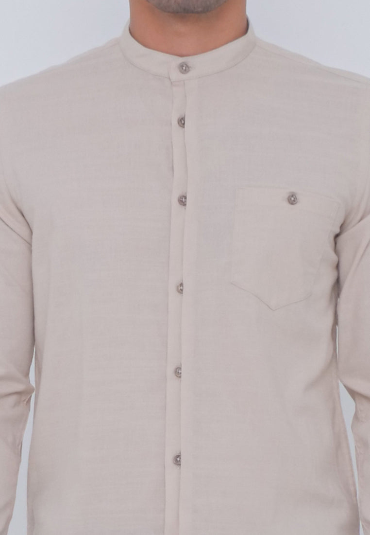 Men's Top by MOC Kemeja Shanghai Lengan Pendek Pria Bardia - Khaki
