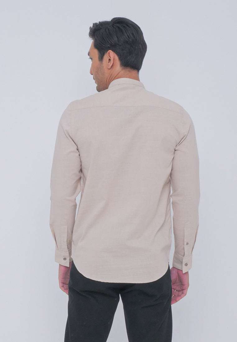 Men's Top by MOC Kemeja Shanghai Lengan Pendek Pria Bardia - Khaki