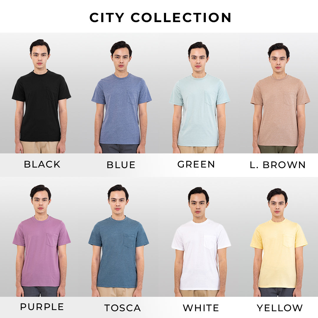 Men's Top by MOC T-Shirt Polos Slim Fit Pendek CITY Best Seller