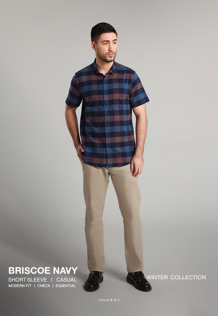 MOC Kemeja Lengan Pendek Pria Briscoe - Navy