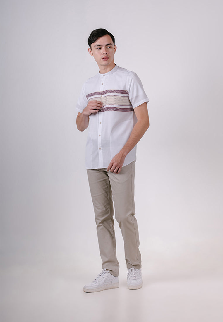 Men's Top by MOC Kemeja Koko Lengan Pendek Pria Dafta - Khaki