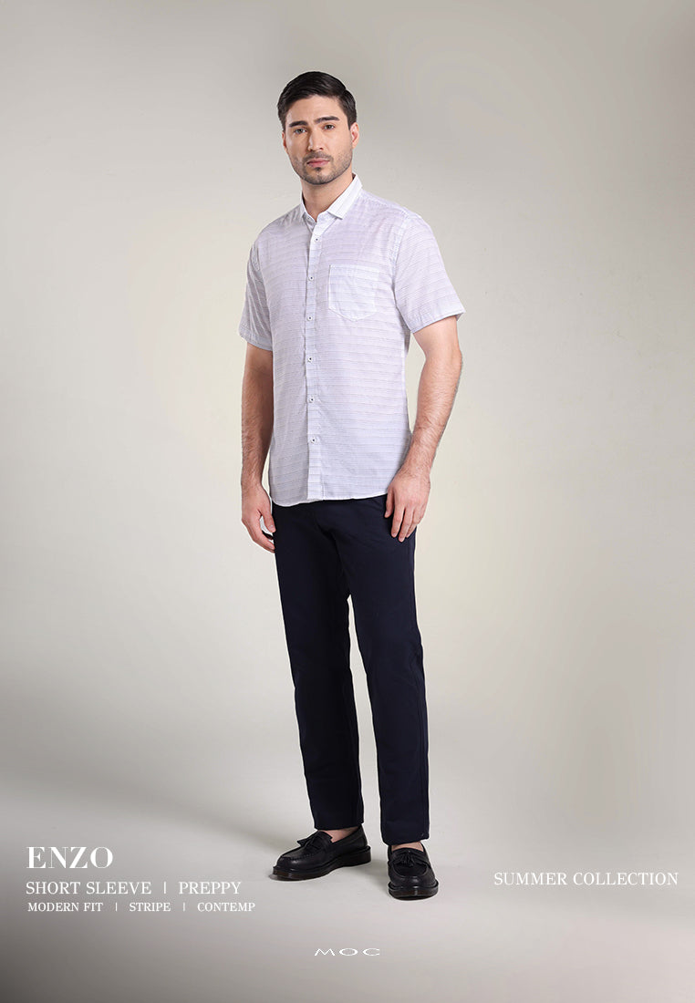 MOC Kemeja Lengan Pendek Pria ENZO - White