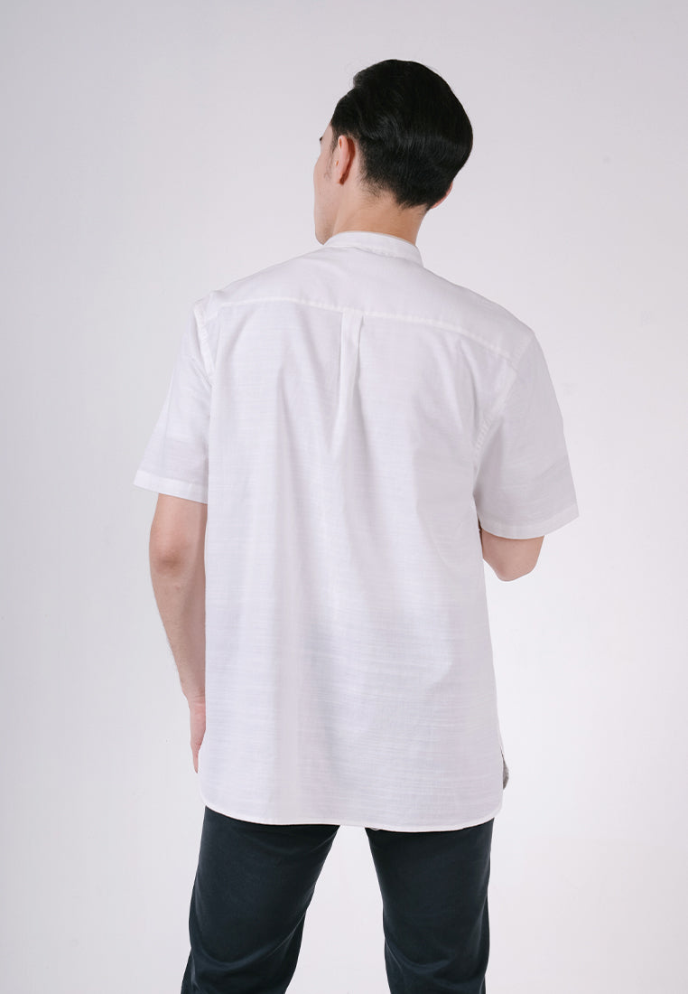 Men's Top by MOC Kemeja Shanghai Lengan Pendek Pria Eldar - White
