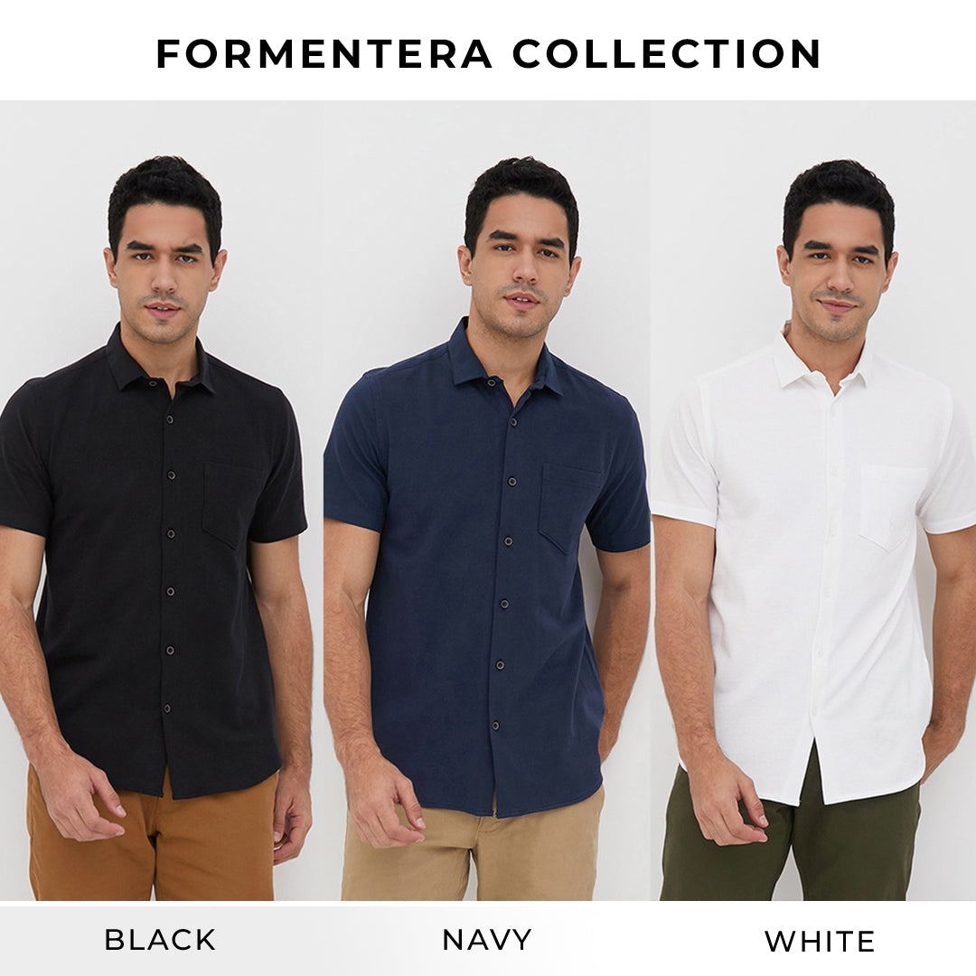 Men's Top By MOC Kemeja Pria Basic Polos Pendek Modern Fit Formentera Best Seller