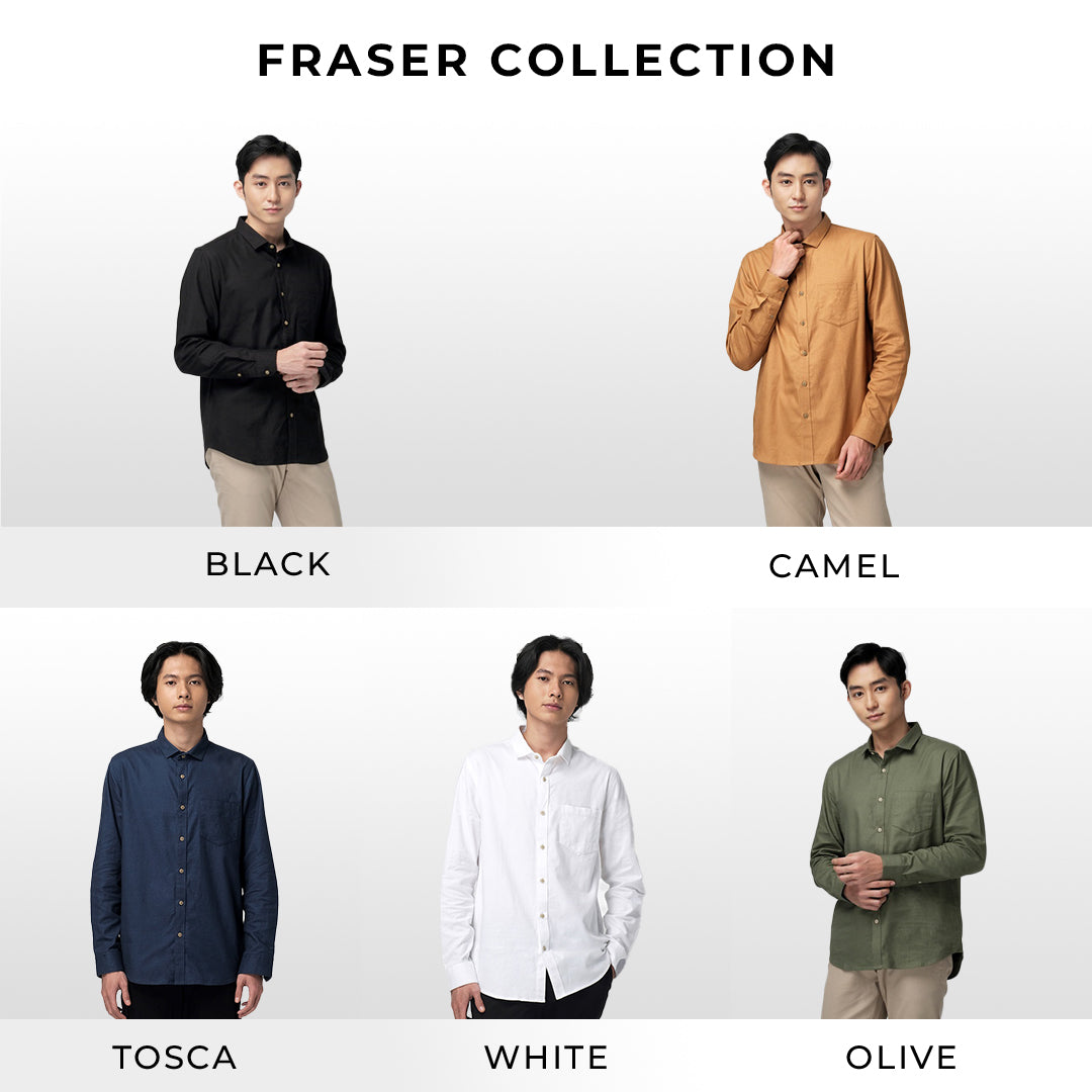Men's Top By MOC Kemeja Pria Basic Polos Panjang Modern Fit Fraser Best Seller
