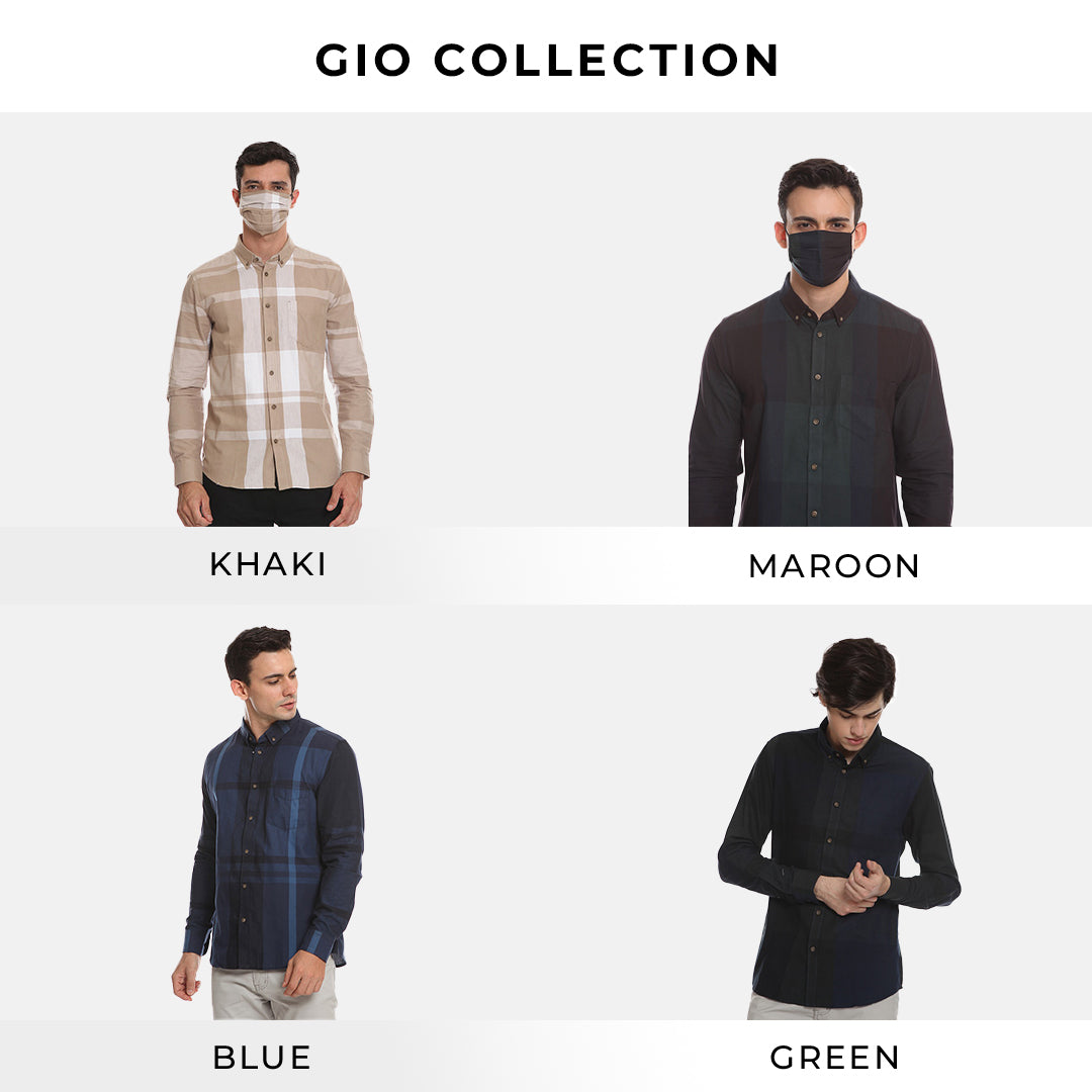 Men's Top By MOC Kemeja Pria Flannel Slim Fit Gio Best Seller