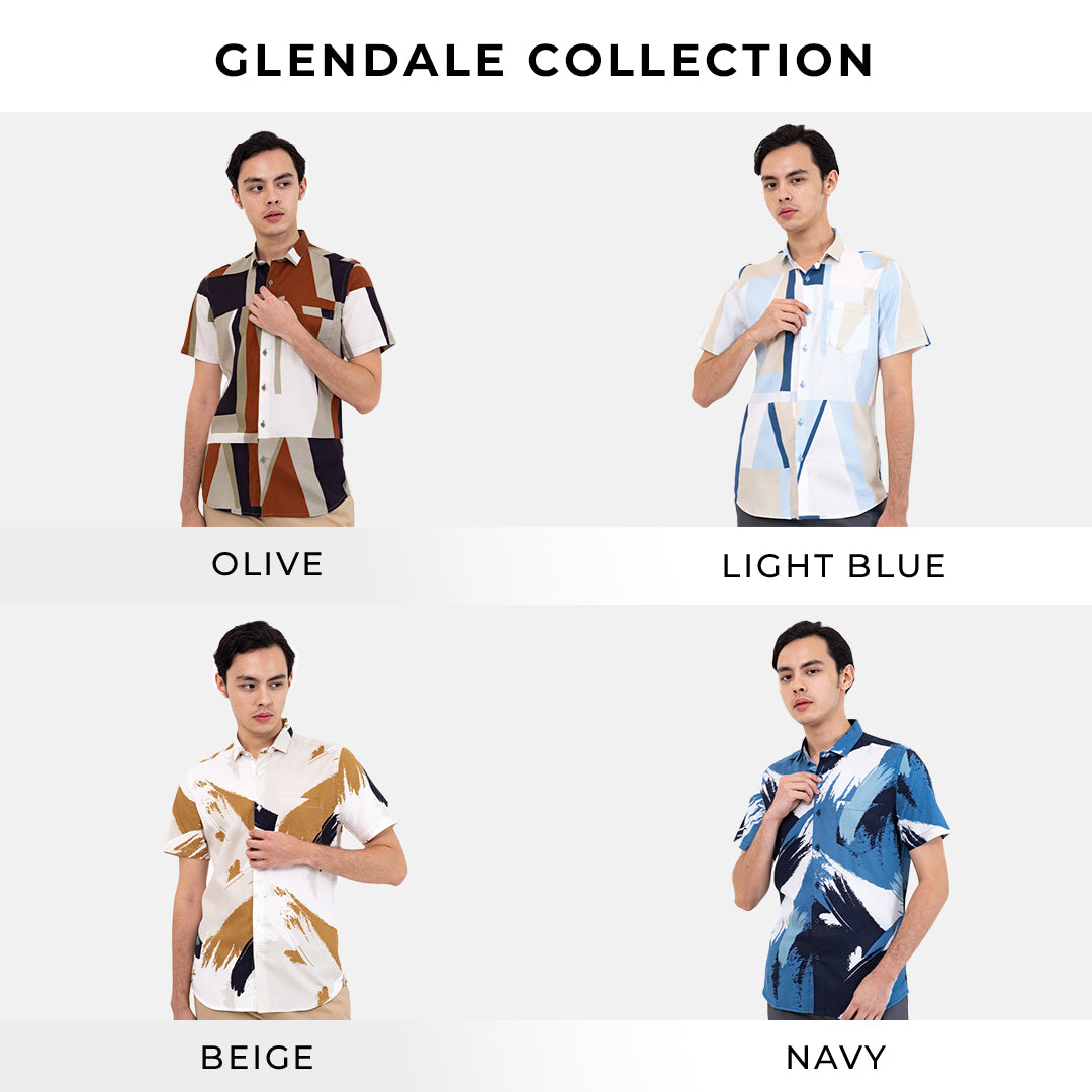 Men's Top By MOC Kemeja Lengan Pendek Pria Slim Fit Glendale Best Seller