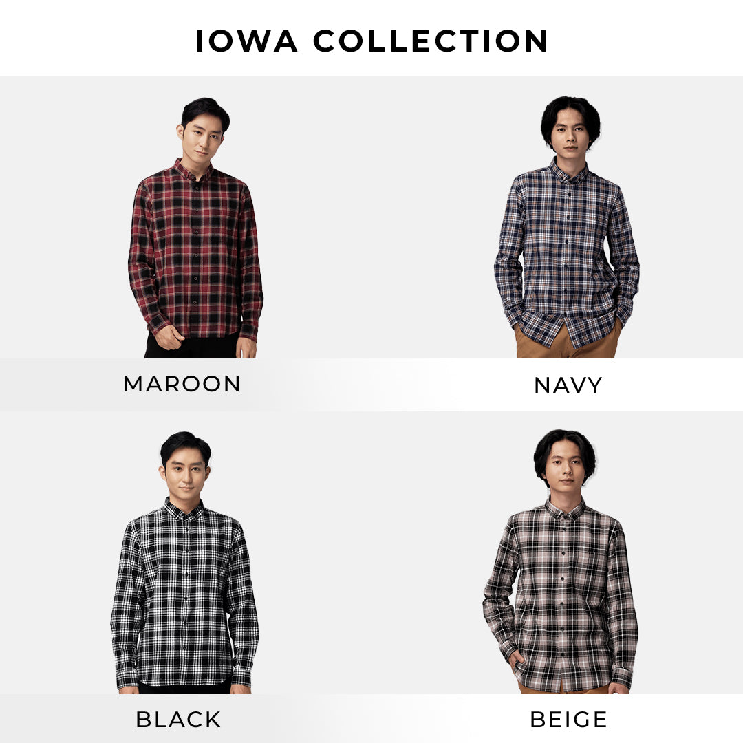 Men's Top By MOC Kemeja Pria Flannel Panjang Modern Fit Iowa Best Seller