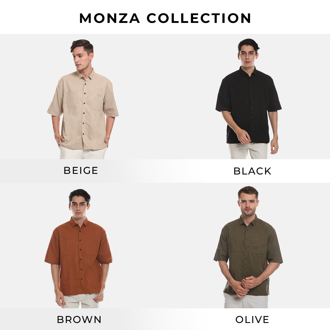 Men's Top By MOC Kemeja Pria Basic Polos Pendek Boxy Fit Monza Best Seller