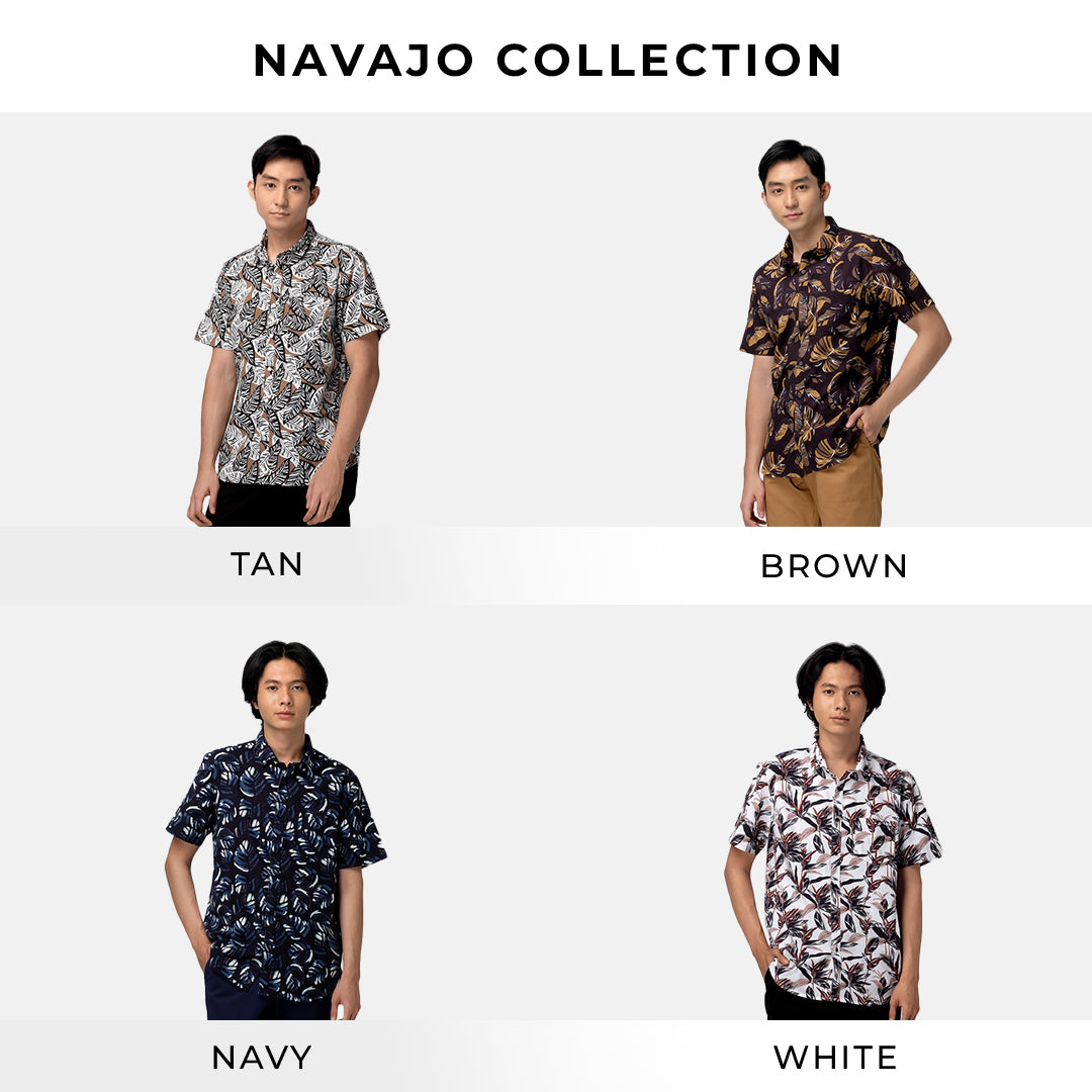 Men's Top By MOC Kemeja Pria Printing Pendek Modern Fit Navajo Best Seller