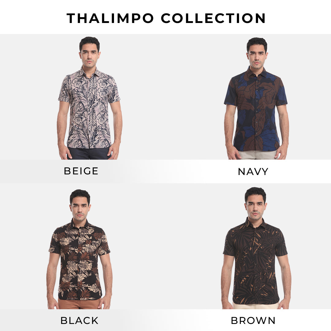 Men's Top By MOC Kemeja Pria Printing Pendek Slim Fit Thalimpo Best Seller