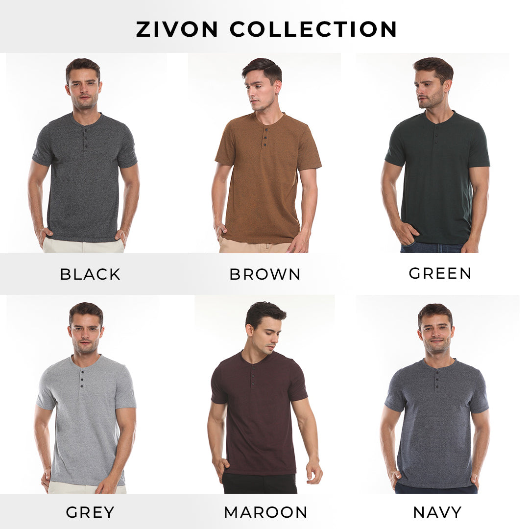 Men's Top by MOC T-Shirt Polos Kancing Slim Fit Pendek ZIVON Best Seller
