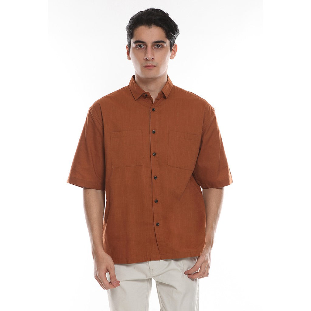 Men's Top By MOC Kemeja Pria Basic Polos Pendek Boxy Fit Monza Best Seller